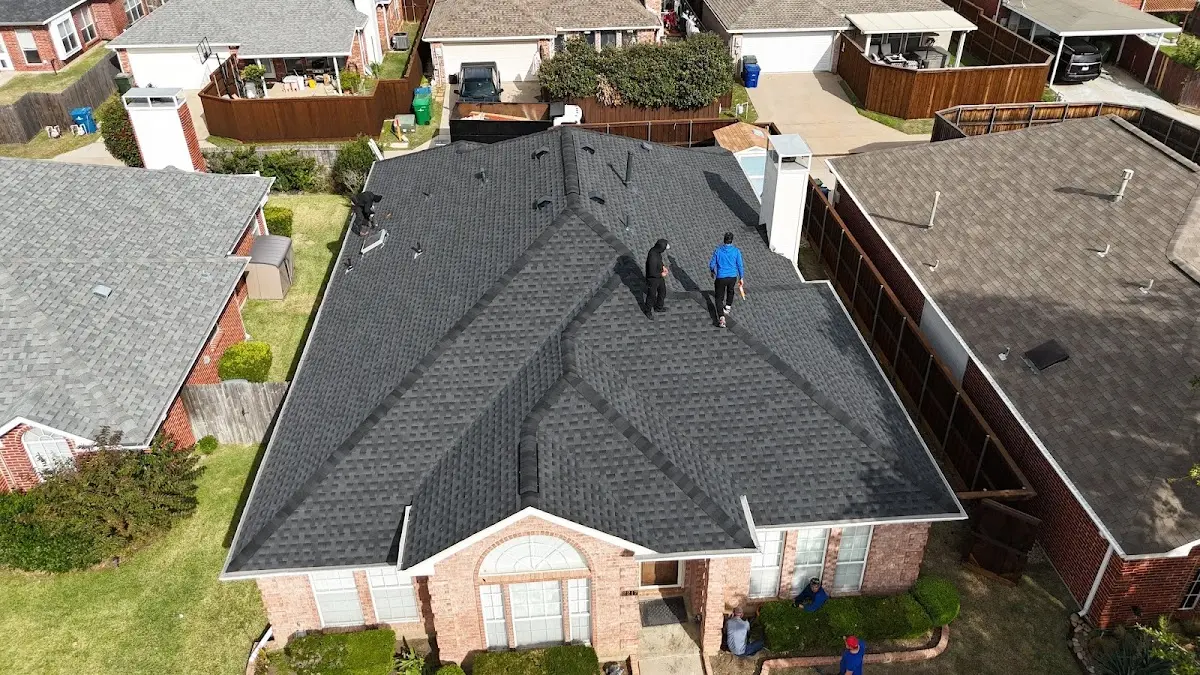 Slate & Tile Roof Repair work in progress on a Des Peres property